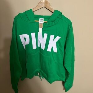 Pink crop top hoodie